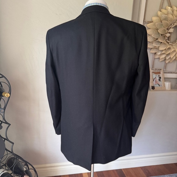 Geoffrey Beene Jacket Men's‎ Black Wool Two Button Blazer Size 42L - Picture 3 of 15